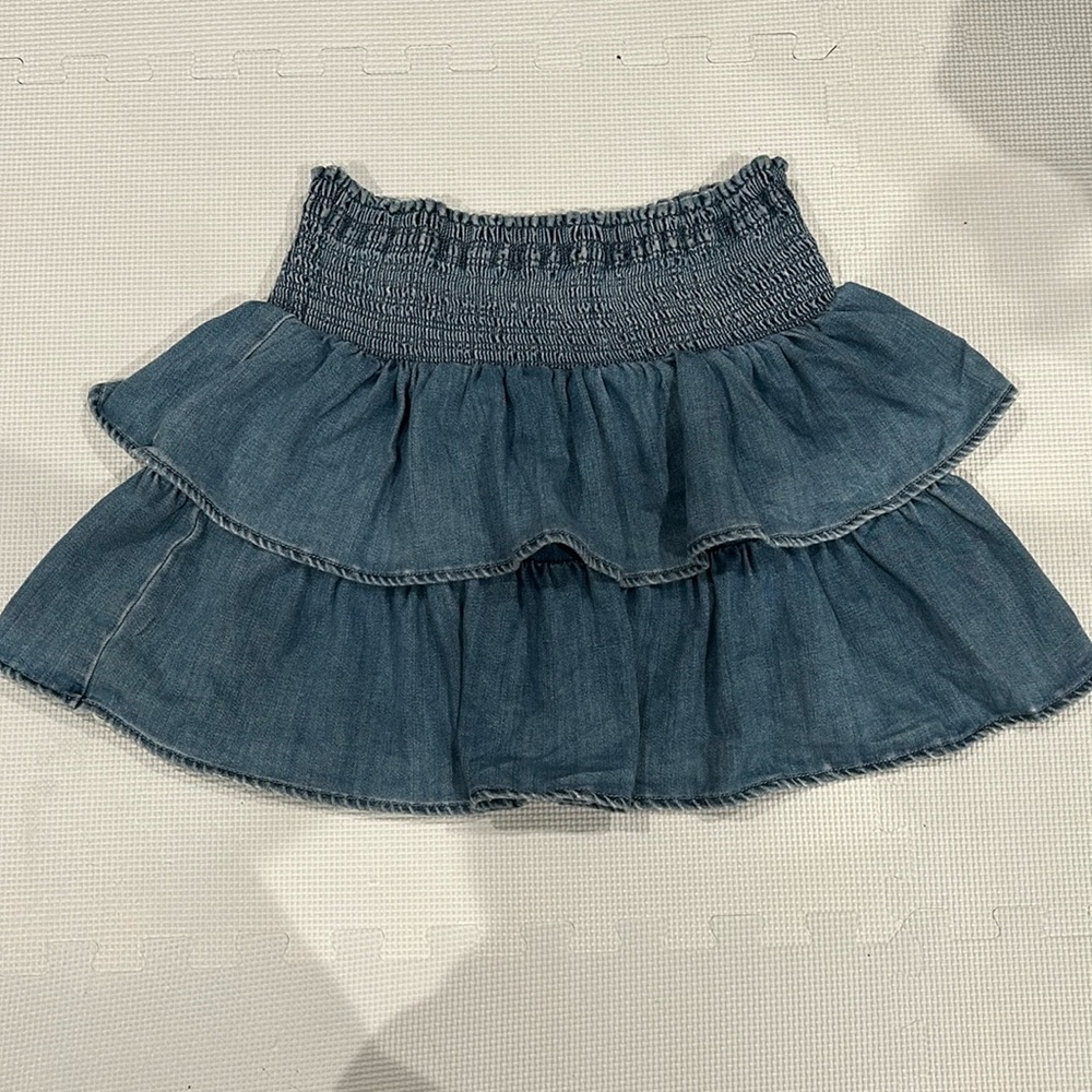 Aerie Denim ruffle skirt